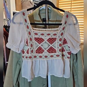 NWT. SHEIN Romantic Crochet Top. One Size.